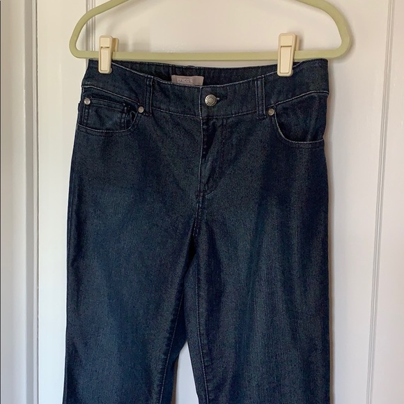 Chico’s Dark Denim Trouser Style Jeans 0 Regular - Picture 2 of 6